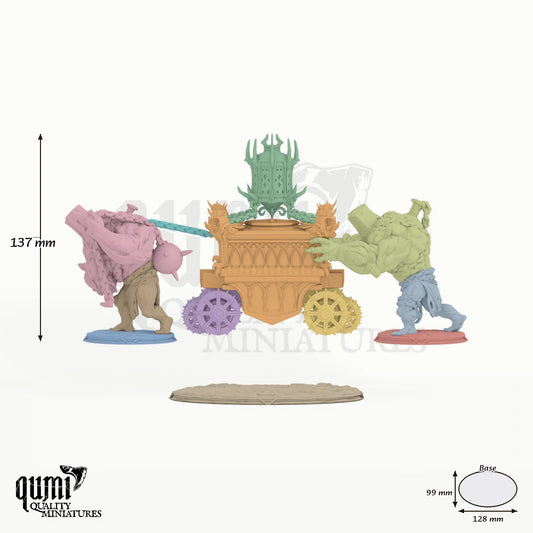 Aetherblight Censer Tabletop Diorama - colour-coded parts render, 136 mm tall, 11 body parts, 128 x 99 mm oval base