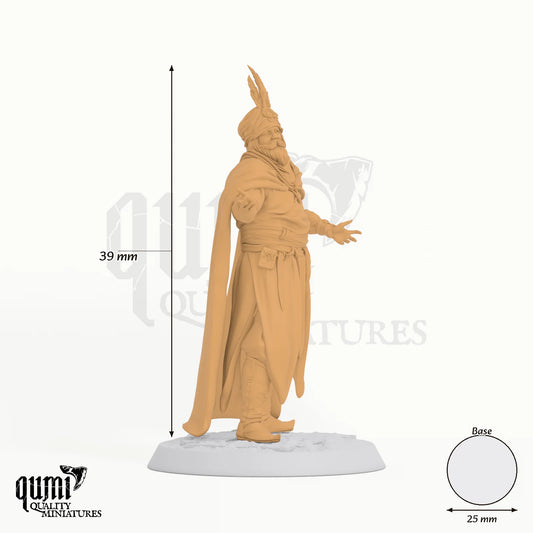 Haggle Lord Male tabletop miniature - 39 mm tall, 25 mm base, 1+1 part assembly - Rescale Miniatures 3D print by Qumi