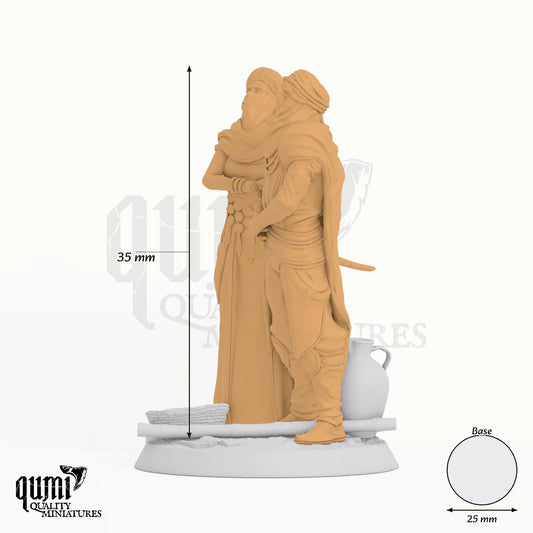 Stair Lovers Male tabletop miniature - 35 mm tall, 25 mm base, 1+1 part assembly - Rescale Miniatures 3D print by Qumi