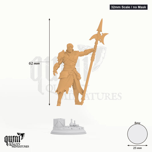 Hexhunter Andrek Tabletop-Miniatur (32mm Scale / no Mask) - 62 mm hoch, 25 mm Base - DM Stash 3D-Druck von Qumi