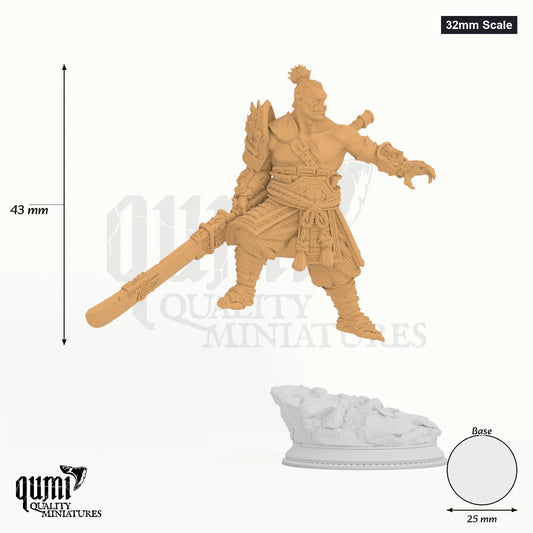 Orc Tabletop-Miniatur (32mm Scale) - 43 mm hoch, 25 mm Base, 1 Körperteil + 1 Base - DM Stash 3D-Druck von Qumi