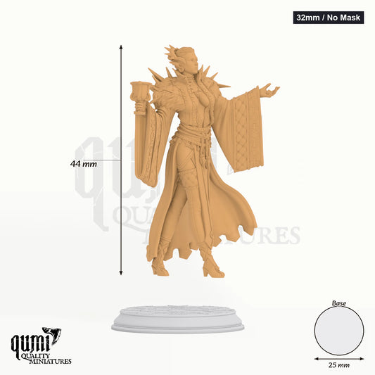Vampire Noblewoman Baroness Tabletop-Miniatur (32mm / No Mask) - 44 mm hoch, 25 mm Base - DM Stash 3D-Druck von Qumi
