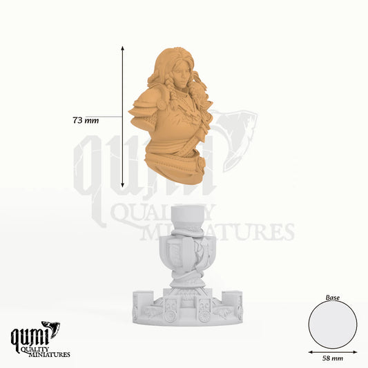 Jorjie of Hvirna Bust Tabletop-Miniatur - 73 mm hoch, 58 mm Base, 1 Körperteil + 1 Base - DM Stash 3D-Druck von Qumi