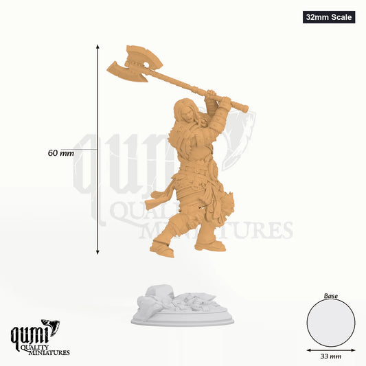 Exotic Knight Charnuk tabletop miniature (32mm Scale) - 60 mm tall, 33 mm base, 1+1 part assembly - DM Stash 3D print by Qumi