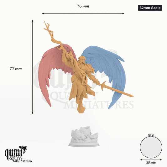 Erdrydion tabletop miniature (32mm Scale) - 77 mm tall, 76 mm wingspan, 25 mm base - DM Stash 3D print by Qumi