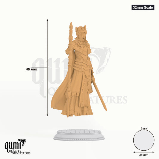 Evana tabletop miniature (32mm Scale) - 48 mm tall, 25 mm base, 1+1 part assembly - DM Stash 3D print by Qumi