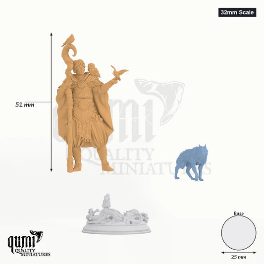Gwambari tabletop miniature (32mm Scale) - 55 mm tall, 25 mm base, 2+1 part assembly - DM Stash 3D print by Qumi