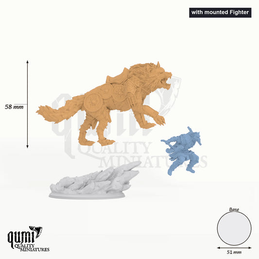 Skjolnir & Haarn Tabletop-Miniatur (with mounted Fighter) - 74 mm hoch, 51 mm Base - DM Stash 3D-Druck von Qumi