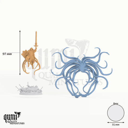 Leopold Ascended tabletop miniature - 146 mm tall, 51 mm base, 2+1 part assembly - DM Stash 3D print by Qumi