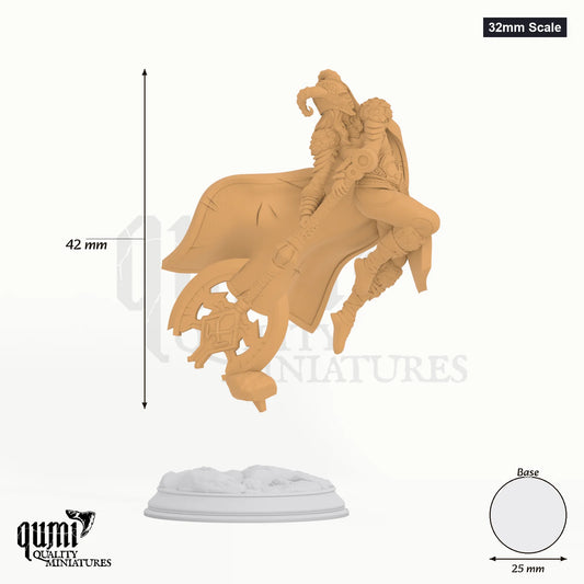 Fanatsy Maiden Lotte tabletop miniature (32mm Scale) - 42 mm tall, 25 mm base, 1+1 part assembly - DM Stash 3D print by Qumi