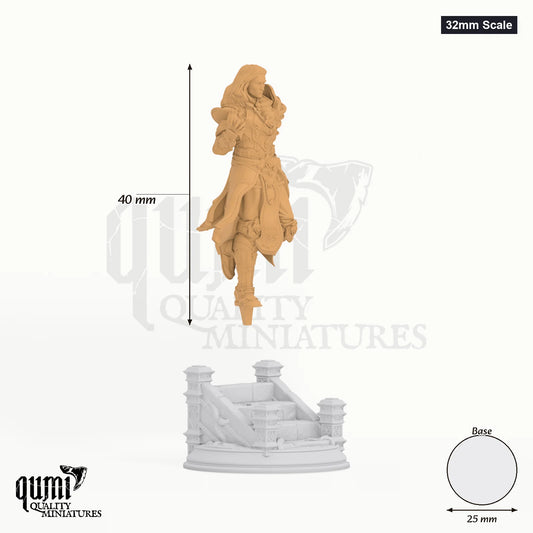 Orthis tabletop miniature (32mm Scale) - 40 mm tall, 25 mm base, 1+1 part assembly - DM Stash 3D print by Qumi