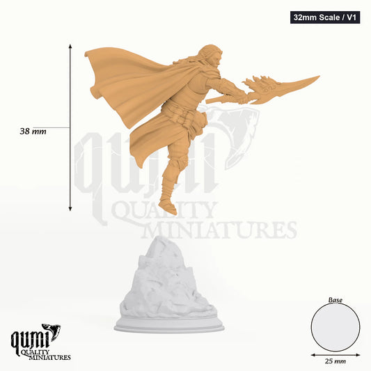 Reyvith Tabletop-Miniatur (32mm Scale / V1) - 38 mm hoch, 25 mm Base, 1 Körperteil + 1 Base - DM Stash 3D-Druck von Qumi