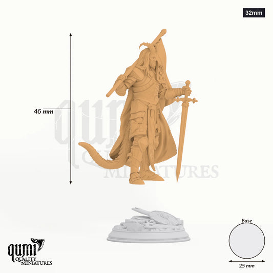 The Captain Tabletop-Miniatur (32mm) - 46 mm hoch, 25 mm Base, 1 Körperteil + 1 Base - DM Stash 3D-Druck von Qumi