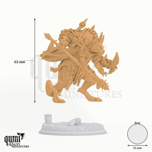 the Rat King Tabletop-Miniatur - 63 mm hoch, 51 mm Base, 1 Körperteil + 1 Base - DM Stash 3D-Druck von Qumi