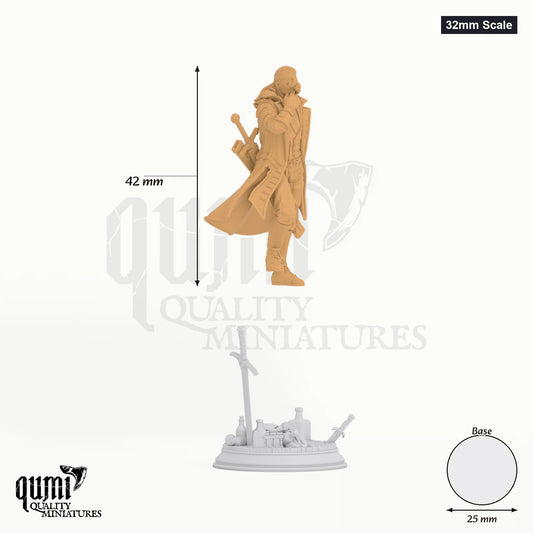 Vincent Tabletop-Miniatur (32mm Scale) - 42 mm hoch, 25 mm Base, 1 Körperteil + 1 Base - DM Stash 3D-Druck von Qumi