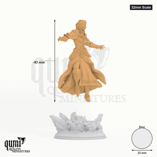 Violet tabletop miniature (32mm Scale) - 40 mm tall, 25 mm base, 1+1 part assembly - DM Stash 3D print by Qumi