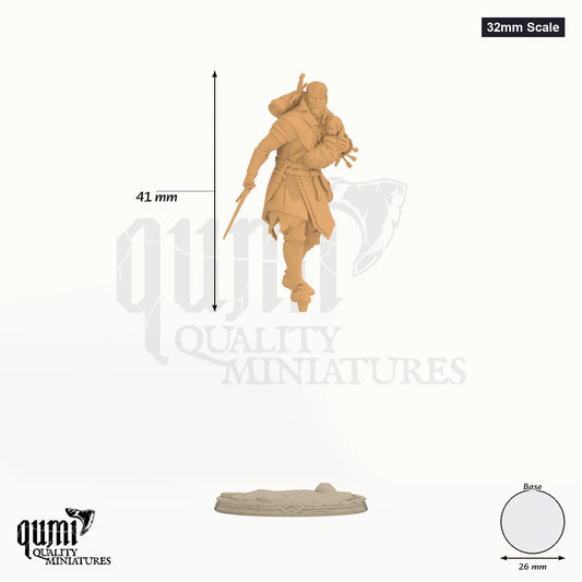 Eon 32mm Scale - colour-coded parts render, 41 mm tall, 1 body part, 26 mm round base