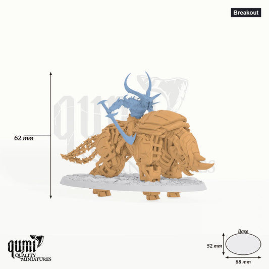 Iron Hell Rider tabletop miniature (Breakout) - 62 mm tall, 88x52 mm base - Rescale Miniatures 3D print by Qumi