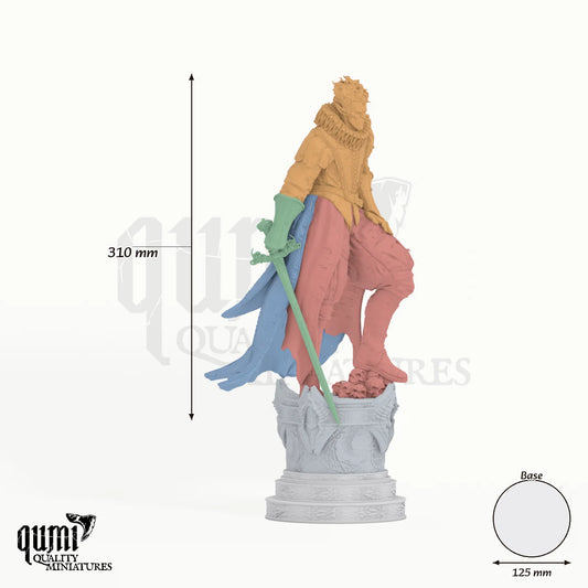 Vermillon & XXL tabletop miniature - 310 mm tall, 125 mm base, 4+2 part assembly - Rescale Miniatures 3D print by Qumi