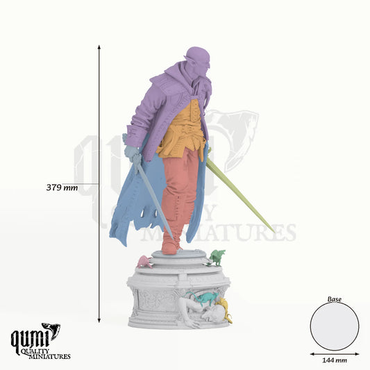 Nocturne Assembly XXL tabletop miniature - 379 mm tall, 144 mm base, 12+2 part assembly - Rescale Miniatures 3D print by Qumi