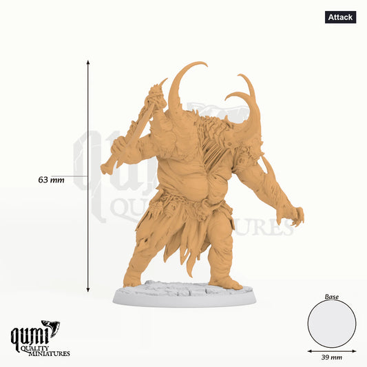 Pestilent Brute Tabletop-Miniatur (Attack) - 63 mm hoch, 39 mm Base - Rescale Miniatures 3D-Druck von Qumi