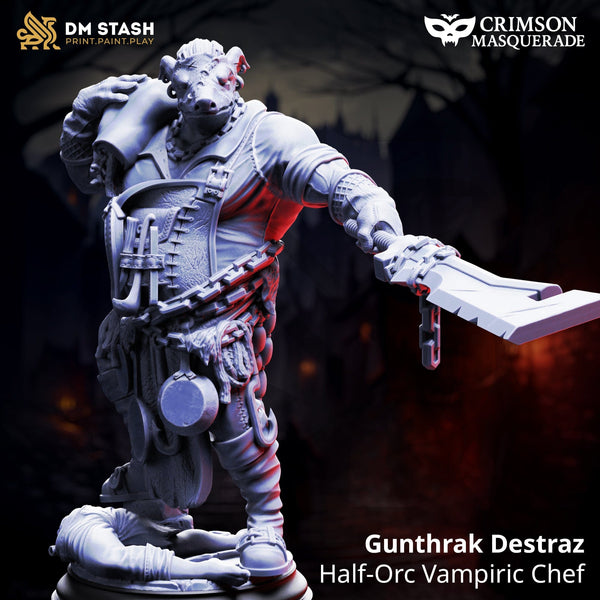 Ork NPC Tabletop-Miniatur – Half Ork Vampiric Chef Gunthrak | Qumi