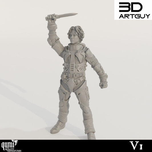 Tabletop RPG Miniature Duke Rally - Qumi - 3D ArtGuy 32mm scale - 45mm head to toe / V1 Quality Miniatures - Qumi Wargaming Mini Model Figure