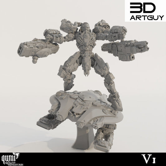 Tabletop RPG Miniature Shooty Alien - Qumi - 3D ArtGuy 32mm scale - 50mm head to toe / V1 Quality Miniatures - Qumi Wargaming Mini Model Figure