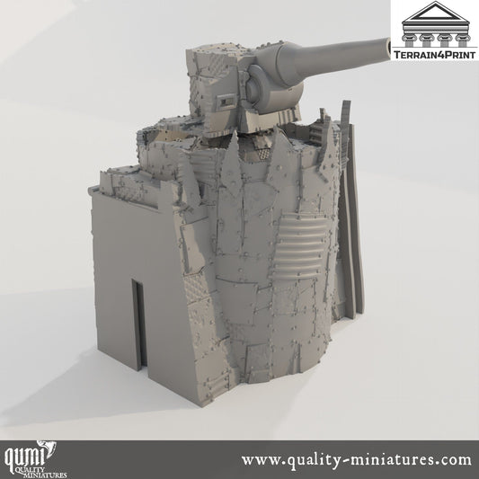 Baricade Canon - Rivet City - Resin Print - Tabletop RPG Terrain - Terrain4Print - Qumi 32mm scale Quality Miniatures - Qumi Wargaming Mini Model Figure