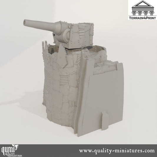 Baricade Canon - Rivet City - Resin Print - Tabletop RPG Terrain - Terrain4Print - Qumi 32mm scale Quality Miniatures - Qumi Wargaming Mini Model Figure