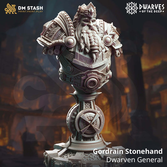 Bust Gordrain - 32mm 75mm Tabletop RPG Mini - Qumi - DM Stash 75mm Scale Quality Miniatures - Qumi Wargaming Mini Model Figure