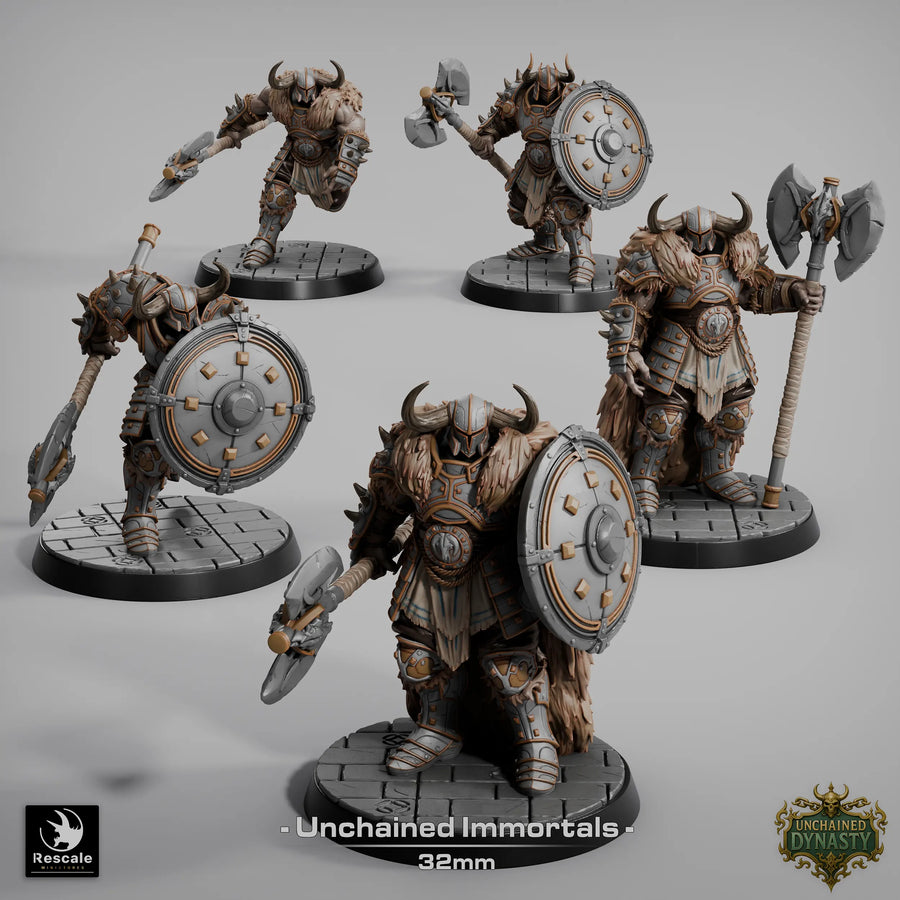 Fighter Unchained Immortals Tabletop Miniatures by Qumi, 3D printed resin tabletop miniature for RPGs, wargaming and painting