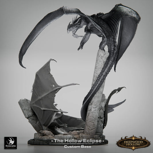 Detailed Battle of Dragons diorama featuring Qumi Hollow Eclipse miniatures for tabletop wargaming and RPG battles.