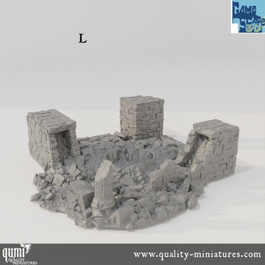 Crater Roads - Lost City - Resin Print - Tabletop RPG Terrain - GameScape3D - Qumi Quality Miniatures - Qumi Wargaming Mini Model Figure