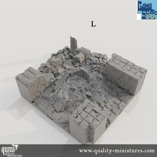 Crater Roads - Lost City - Resin Print - Tabletop RPG Terrain - GameScape3D - Qumi Quality Miniatures - Qumi Wargaming Mini Model Figure