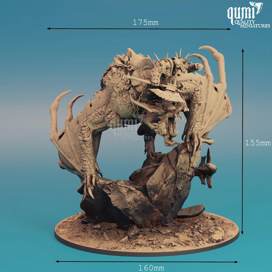 Fantasy Dragon Miniature Brutal Wyvern 32mm Rescale Miniatures - Quality Miniatures - Qumi