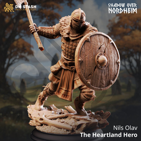 Menschlicher Axtkämpfer Tabletop-Miniatur – Nils | Qumi
