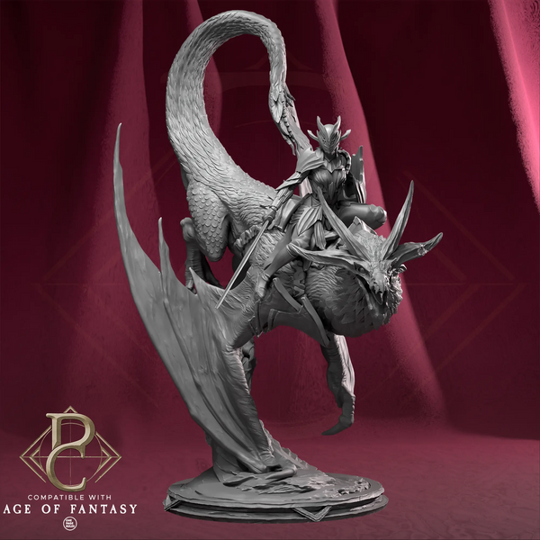 Creature Mounted Fighter Tabletop-Miniatur – Vaelor on Skyrend | Qumi