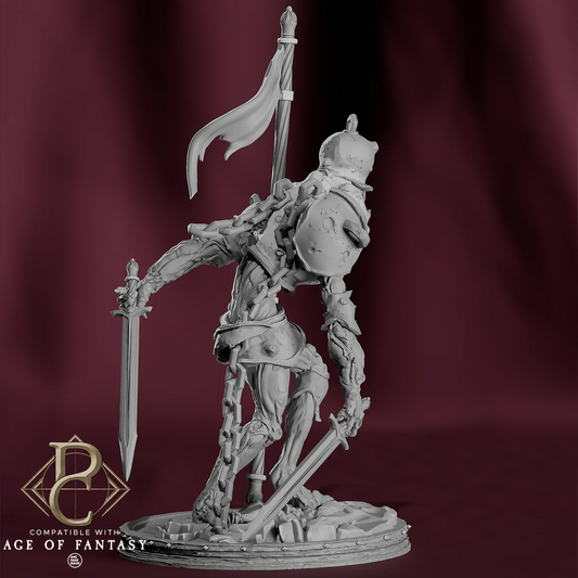 Fantasy Undead Mini Chainbound Exemplar collectible figure by Qumi, a detailed tabletop miniature for fantasy wargaming and RPGs.