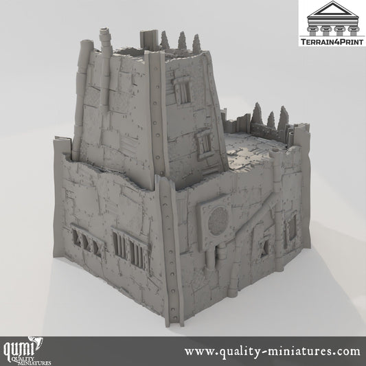 Headquarter - Rivet City - Resin Print - Tabletop RPG Terrain - Terrain4Print - Qumi Quality Miniatures - Qumi Wargaming Mini Model Figure