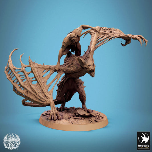Tabletop RPG Miniature Dabeath Bat 32mm Qumi Rescale Miniatures Mounted / Attack Quality Miniatures - Qumi Wargaming Mini Model Figure