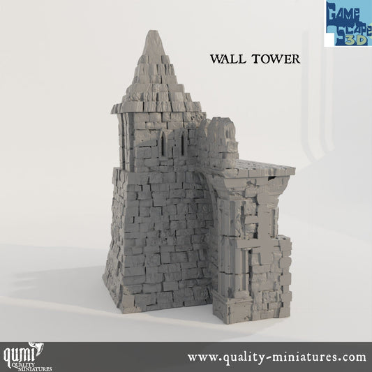 Ruin Wall Full - Resin Print - Tabletop RPG Terrain - GameScape3D - Qumi Quality Miniatures - Qumi Wargaming Mini Model Figure