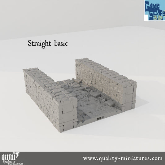 Lost City Street Straights - Resin Print - Tabletop RPG Terrain - GameScape3D - Qumi Straight Basic Quality Miniatures - Qumi Wargaming Mini Model Figure