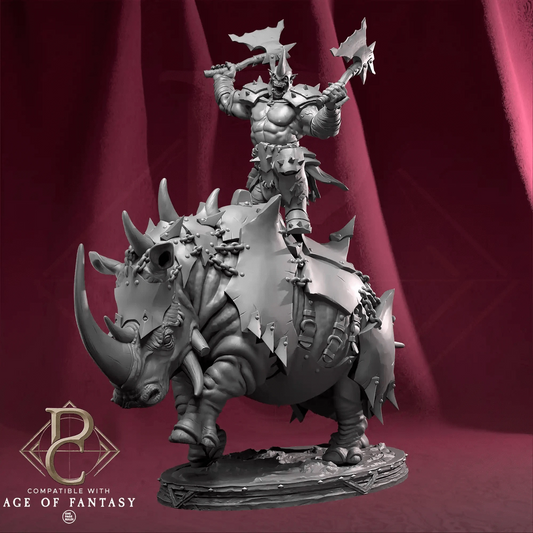 Tabletop Fantasy Creature War Rhino Parasite Collectibles - Quality Miniatures - Qumi