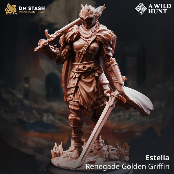 Tabletop-Miniatur Estelia weibliche Kämpferin, 32mm 75mm, DM Stash