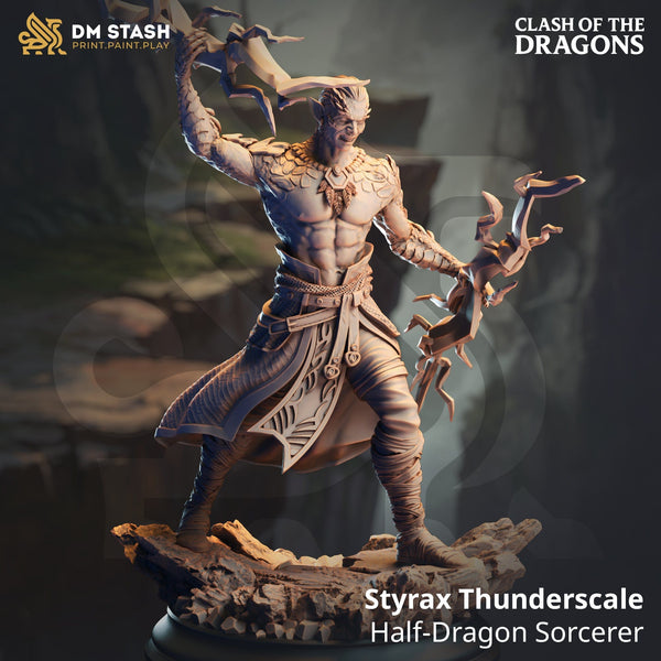 Humanoider Halbdrache Zauberer Styrax 32mm 75mm DM Stash