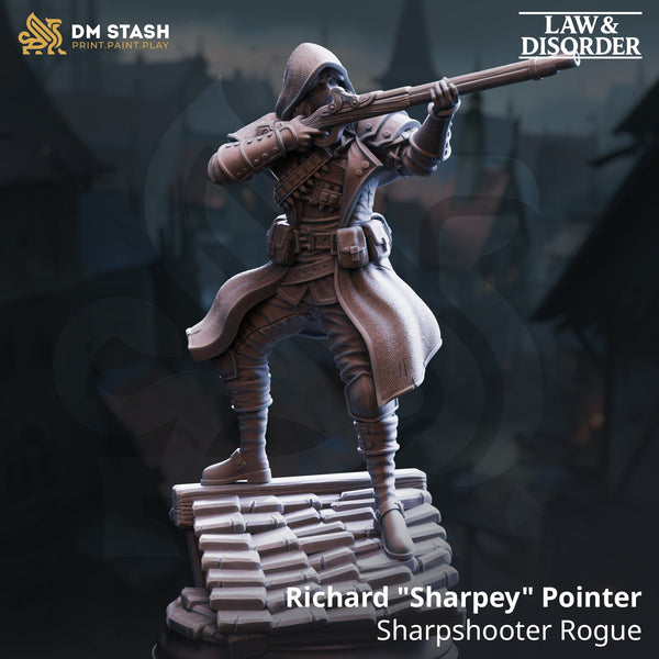 Tabletop-Miniatur Schurken Richard 32mm 75 mm Qumi DM Stash