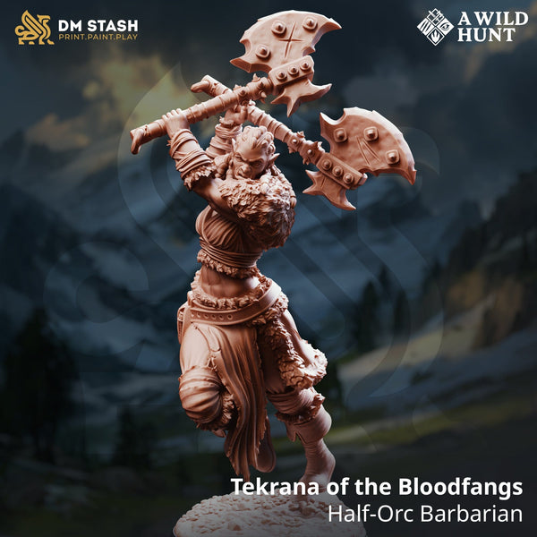 Tabletop-Ork-Barbar Tekrana 32 mm 75 mm DM Stash