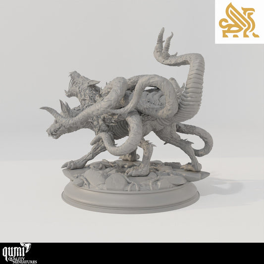 Tabletop RPG Miniature Aberrant Hellhounds - 32mm 75mm Qumi - DM Stash Quality Miniatures - Qumi Wargaming Mini Model Figure