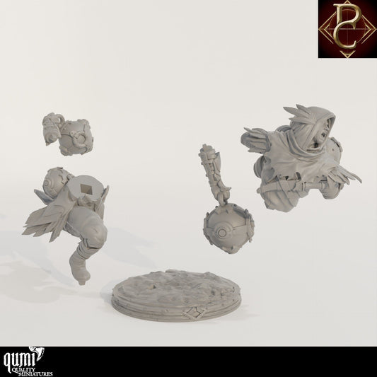 Tabletop RPG Miniature Aerithrian Wind Defender - 32mm to L Size - Qumi - Parasite Collectibles Quality Miniatures - Qumi Wargaming Mini Model Figure